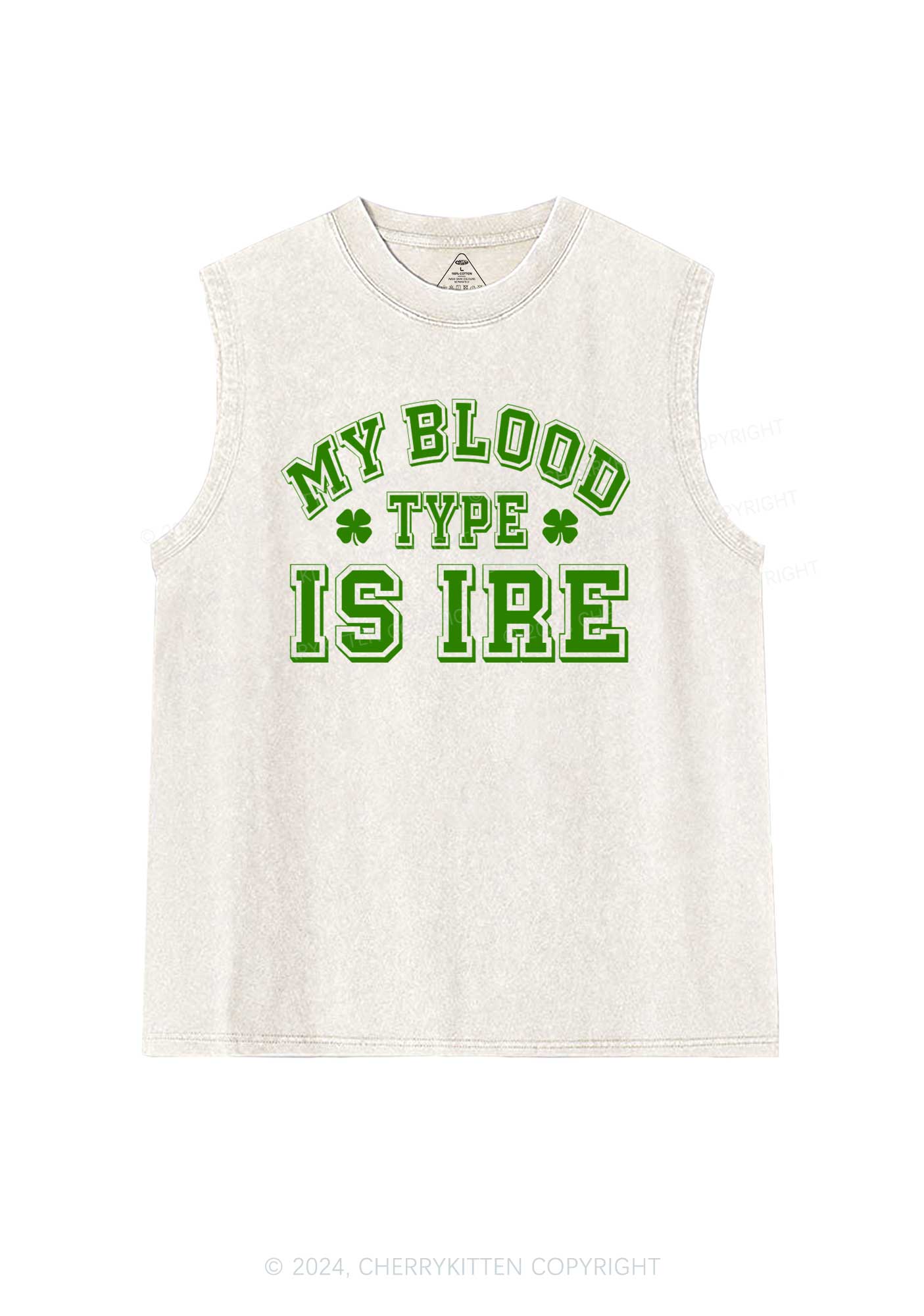 Blood Type Is Ire St Patricks Y2K Washed Tank Cherrykitten