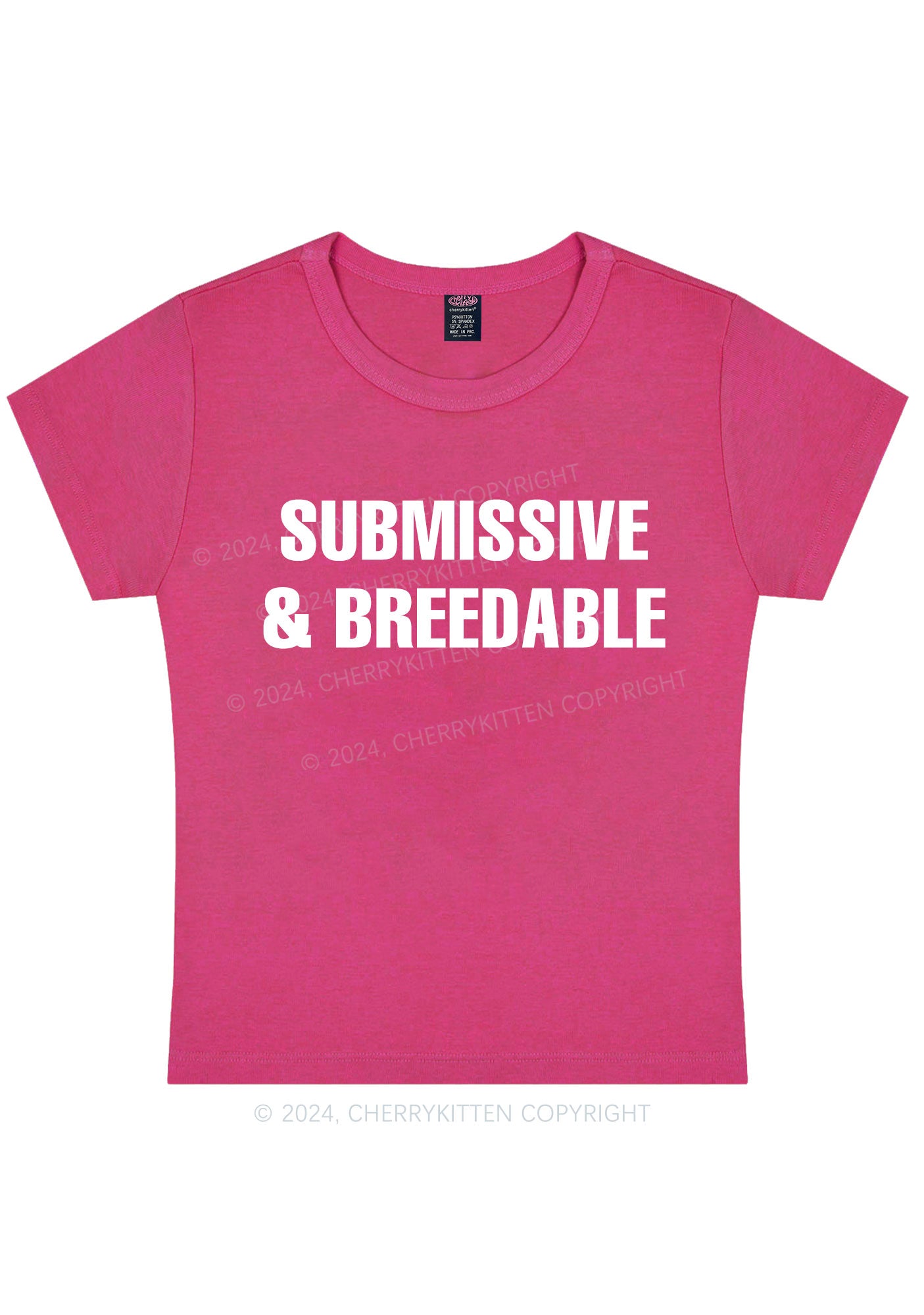 Submissive And Breedable Y2K Baby Tee Cherrykitten