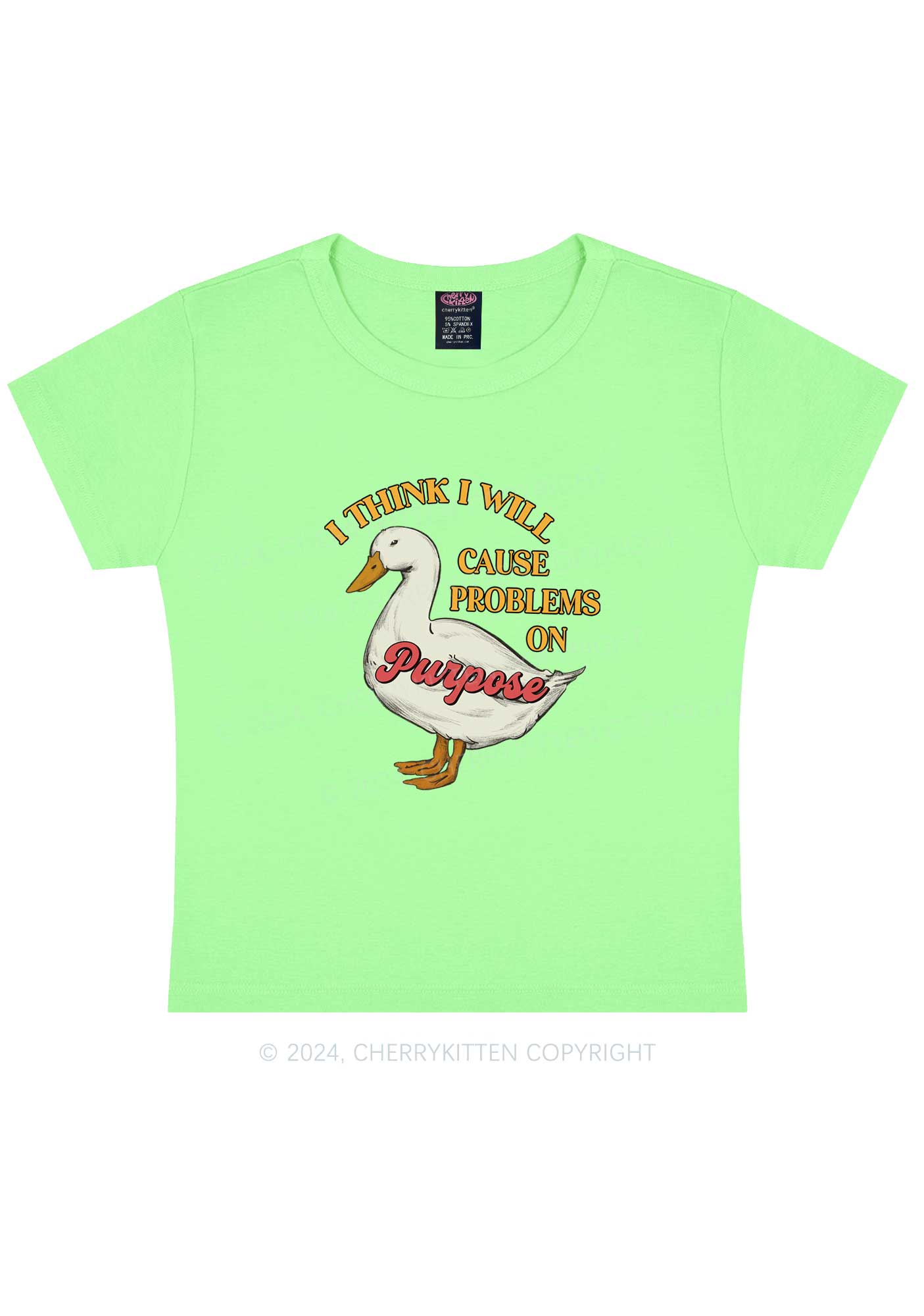 Cause Problems On Purpose Y2K Baby Tee Cherrykitten