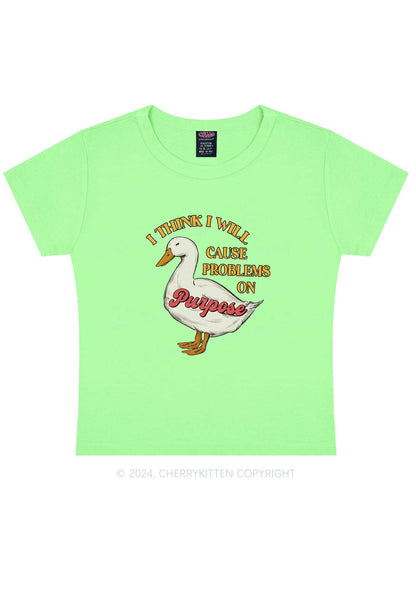 Cause Problems On Purpose Y2K Baby Tee Cherrykitten