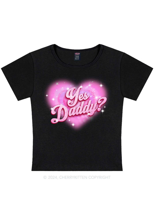 Pink Yes Daddy Y2K Valentine's Day Baby Tee Cherrykitten