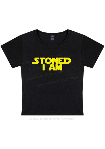 Stoned I Am Y2K Baby Tee Cherrykitten