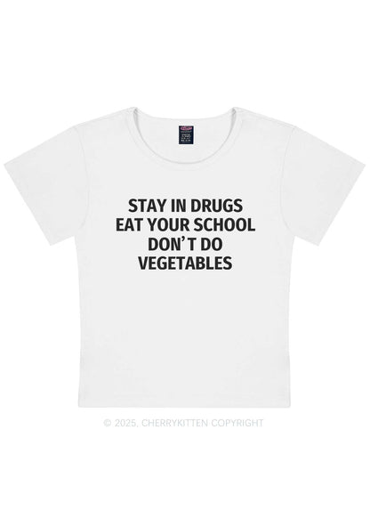 Stay In Drxgs Y2K Baby Tee Cherrykitten