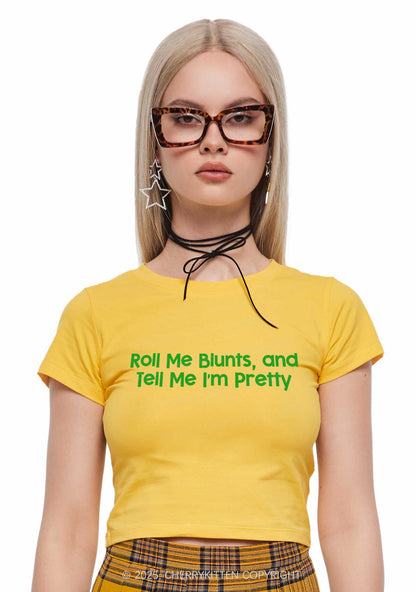 Roll Me Blunts Y2K Baby Tee Cherrykitten