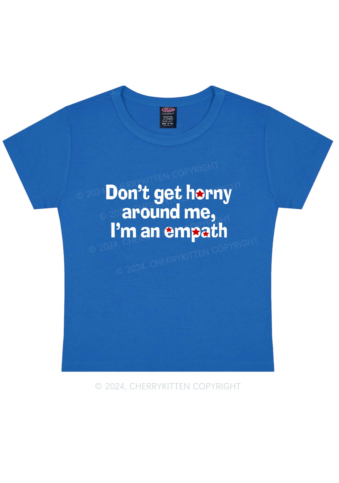 Don't Get Horny Around Me Y2K Baby Tee Cherrykitten