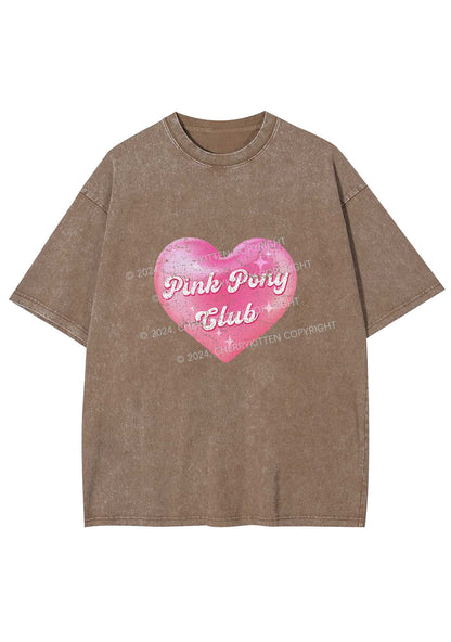 Pink Heart Pony Club Y2K Washed Tee Cherrykitten