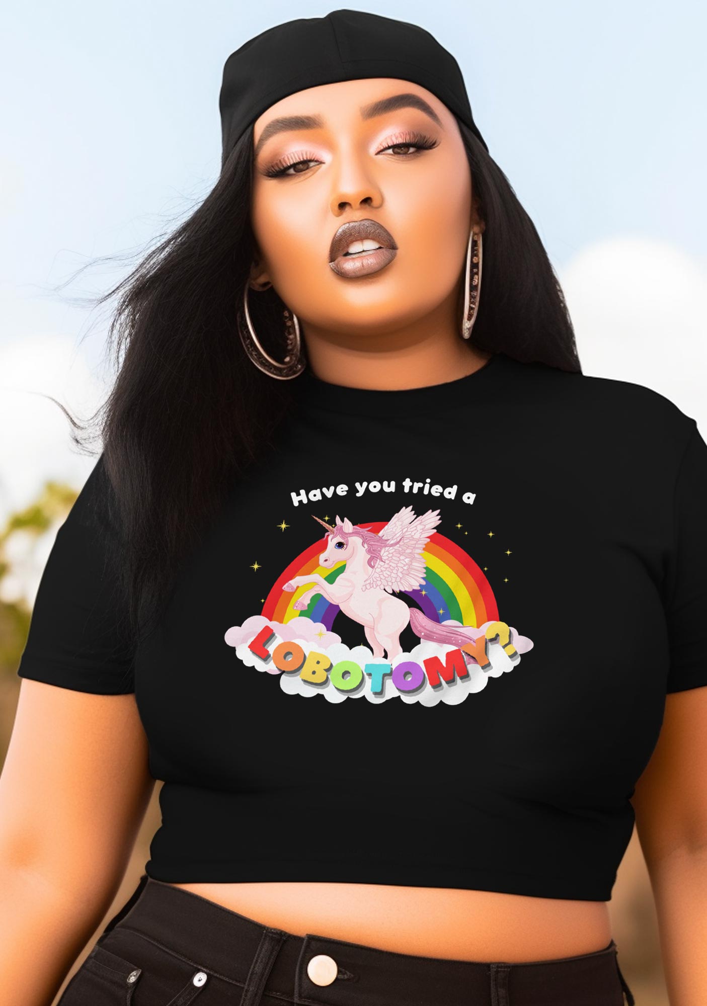 Curvy Have You Tried A Lobotomy Baby Tee