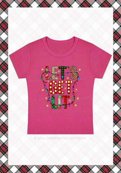 Let's Get Lit Christmas Baby Tee Cherrykitten