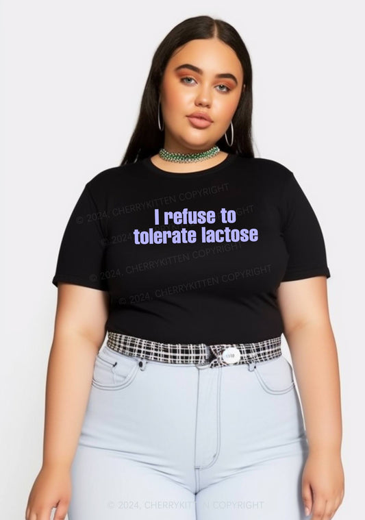 Curvy Refuse To Tolerate Lactose Y2K Baby Tee Cherrykitten