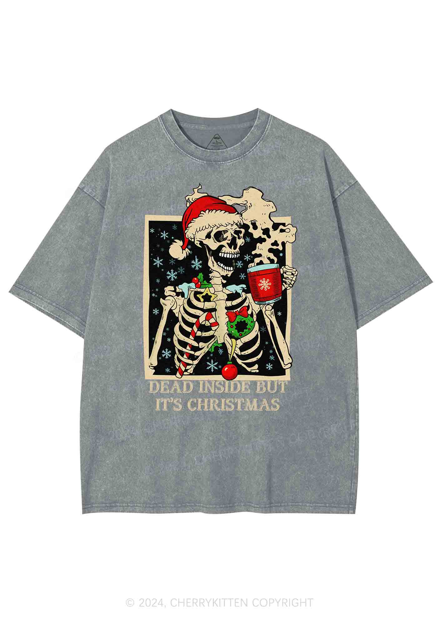 Christmas Dead Inside Y2K Washed Tee Cherrykitten