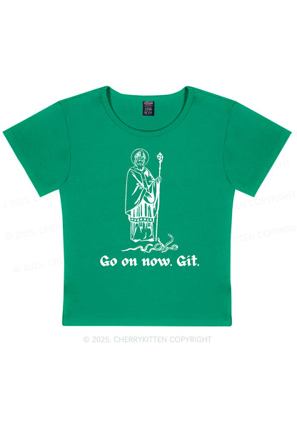 Go On Now Git St Patricks Y2K Baby Tee Cherrykitten