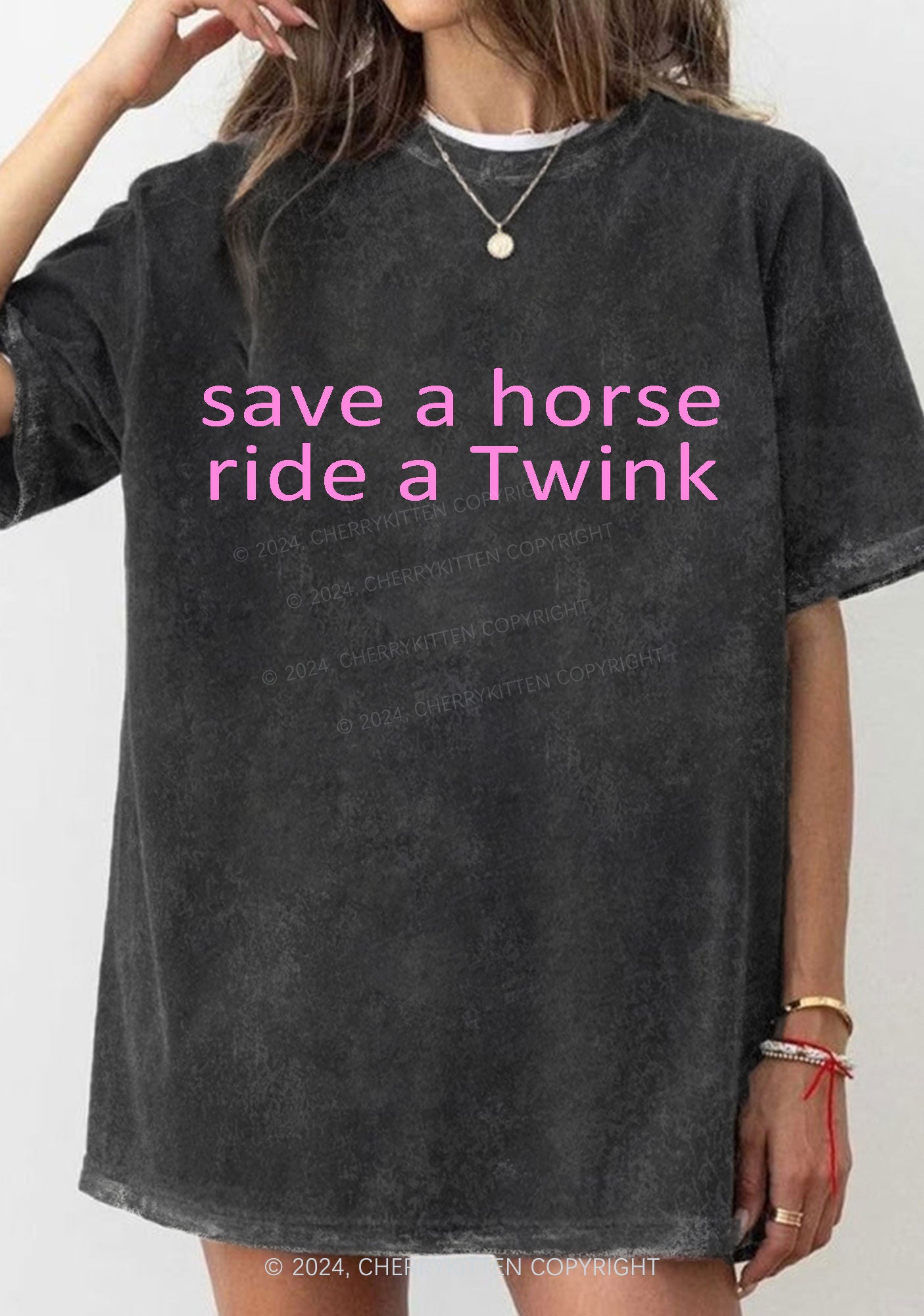 Ride A Twink Y2K Washed Tee Cherrykitten