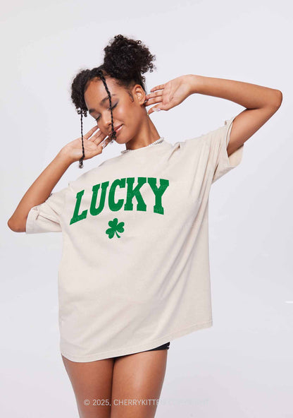 Lucky Shamrock St Patricks Y2K Washed Tee Cherrykitten