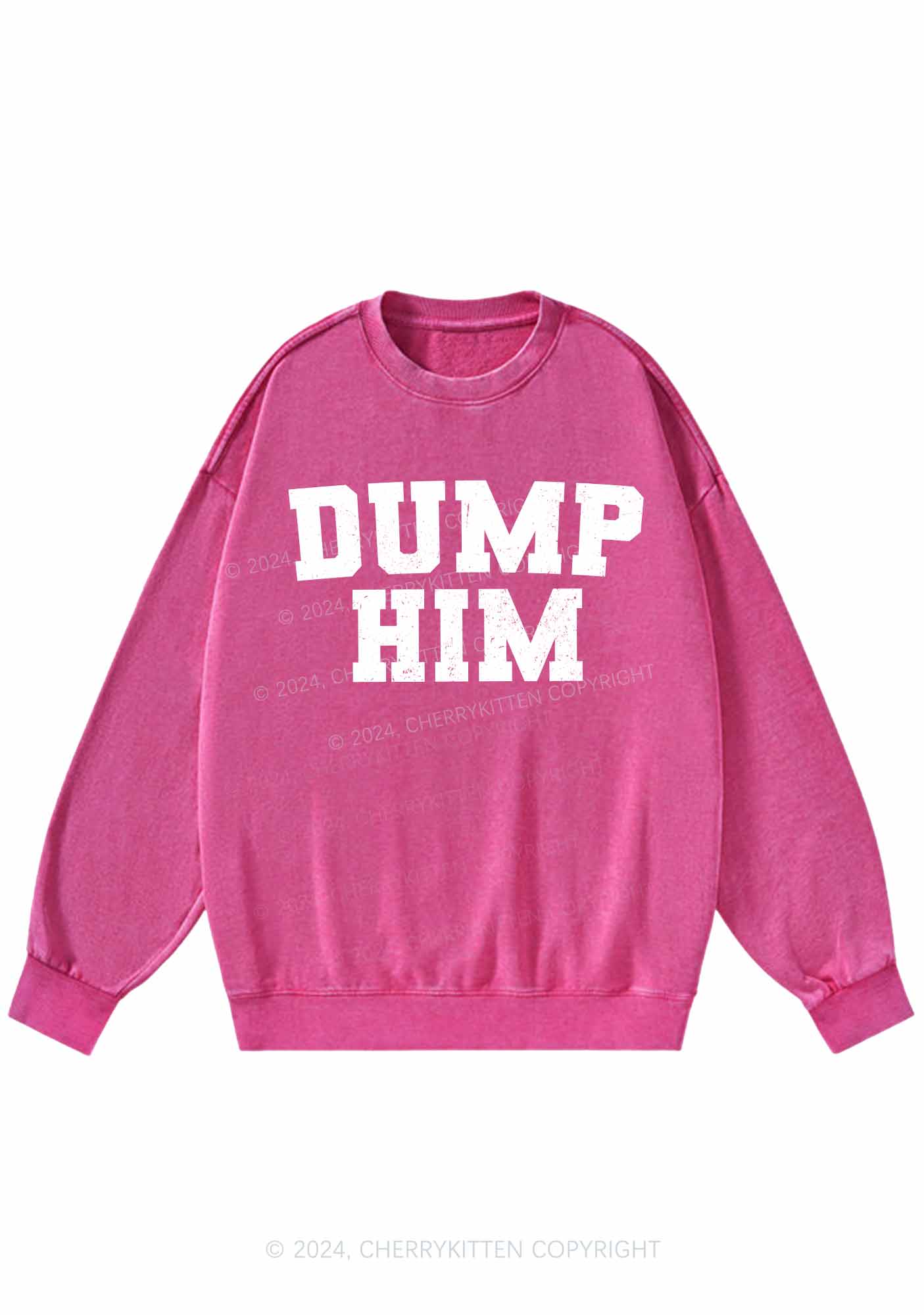 Dump Him Y2K Washed Sweatshirts Cherrykitten