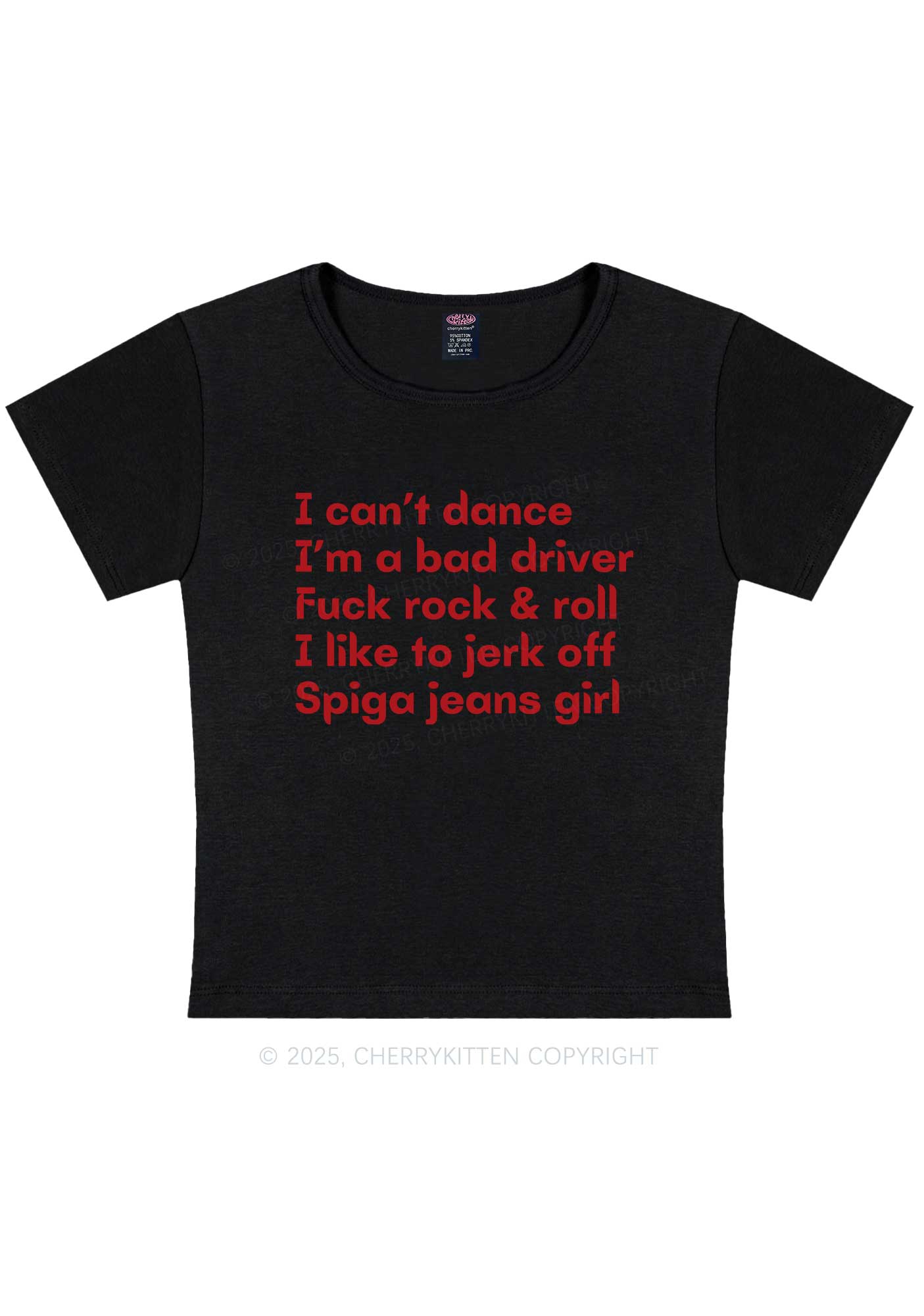 I Can't Dance Y2K Baby Tee Cherrykitten