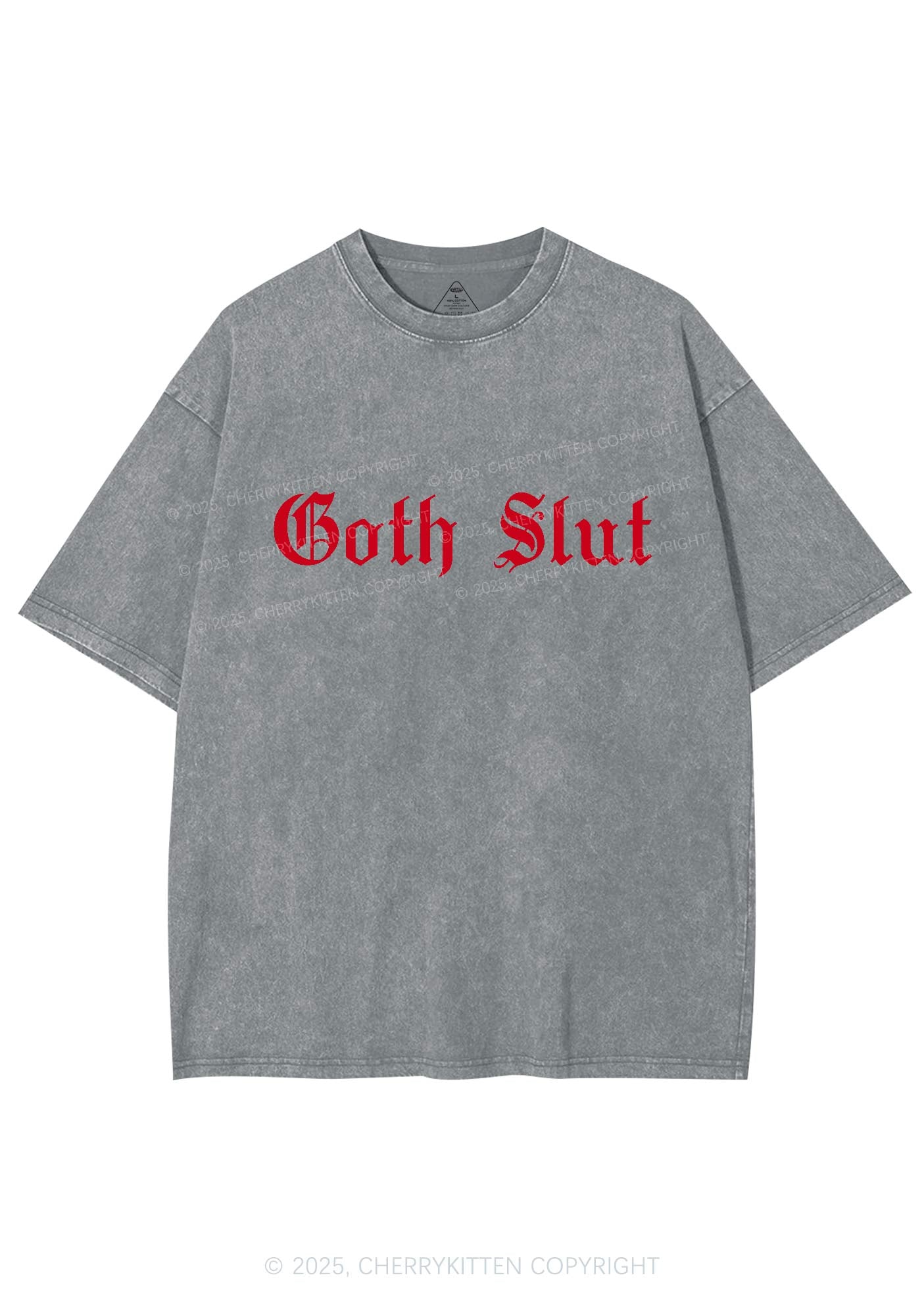 Goth Slxt Y2K Washed Tee Cherrykitten