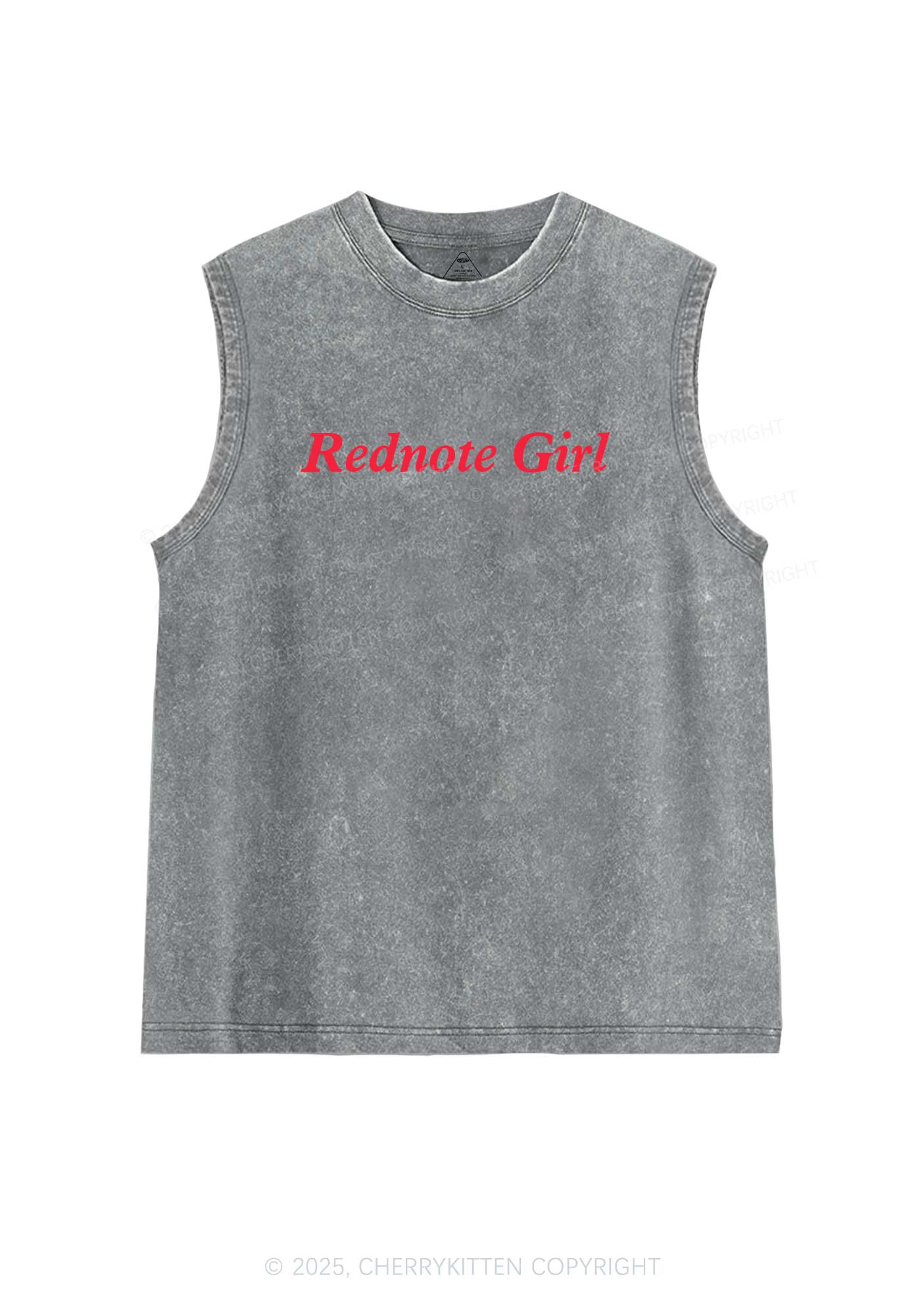 Rednote Girl Y2K Washed Tank Cherrykitten