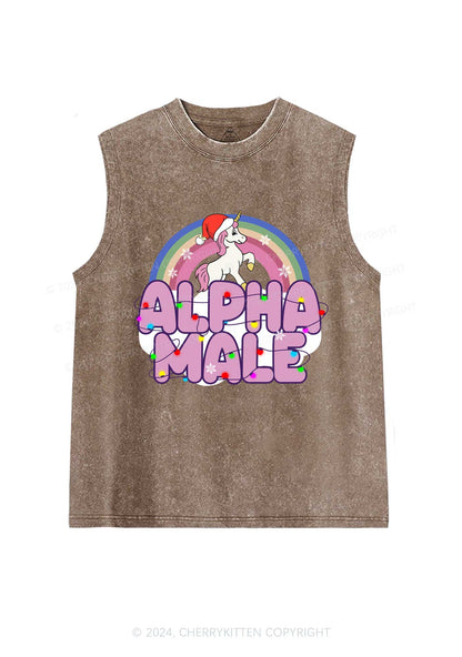 Christmas Alpha Male Y2K Washed Tank Cherrykitten