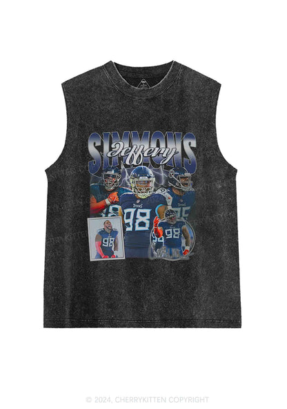 Blue JS Y2K Super Bowl Washed Tank Cherrykitten