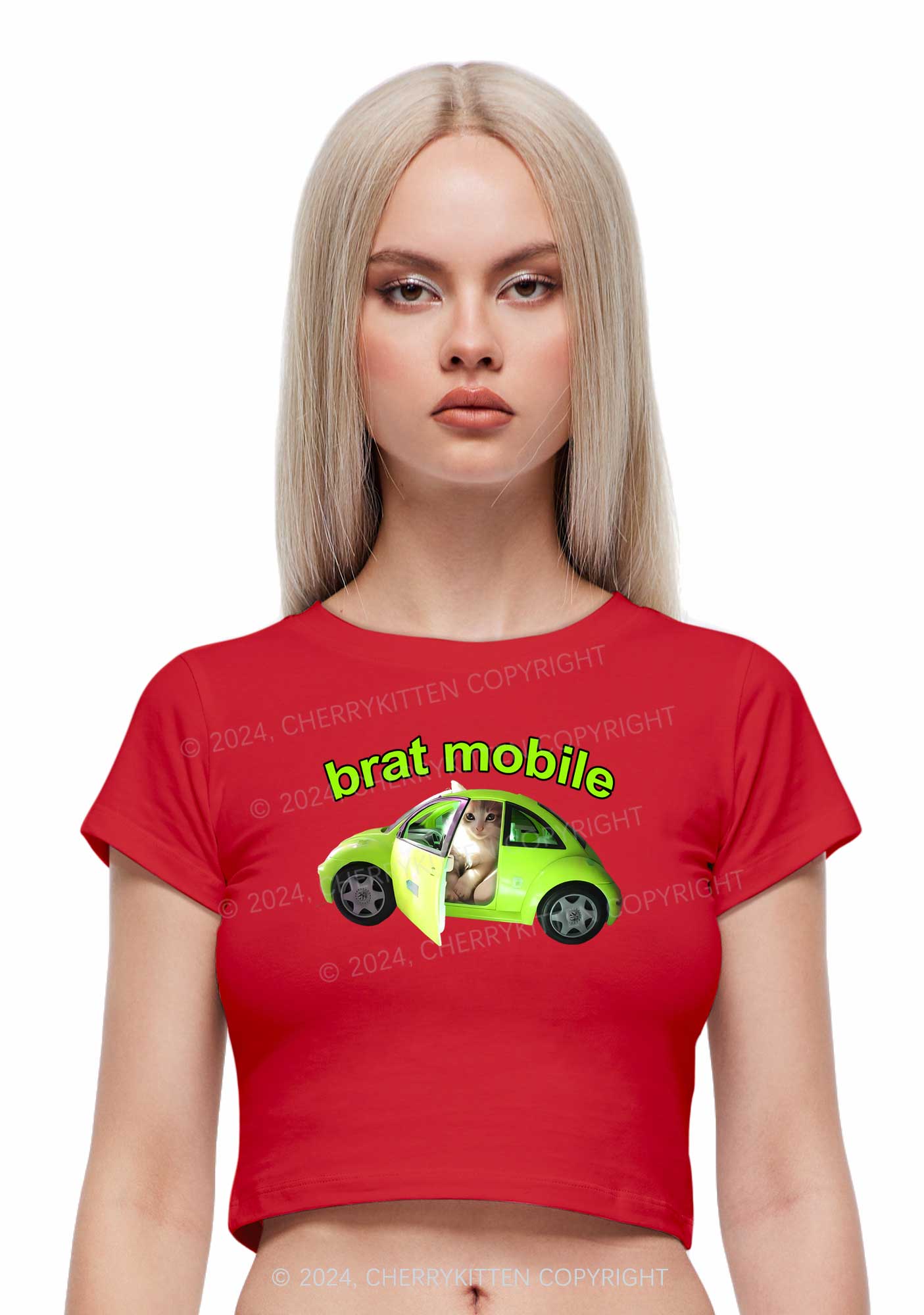 Brat Mobile Y2K Baby Tee Cherrykitten