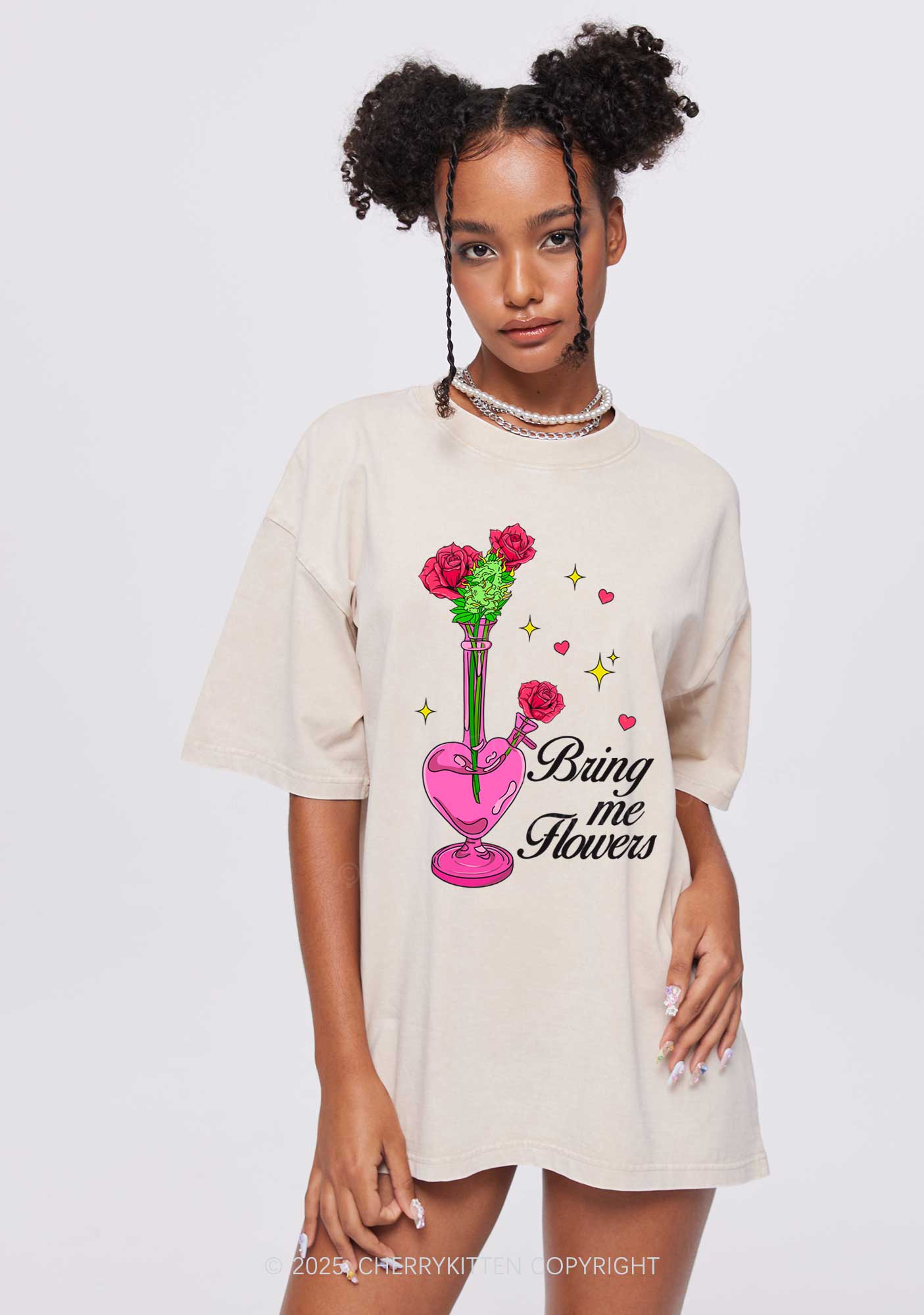 Bring Me Flowers Y2K Washed Tee Cherrykitten