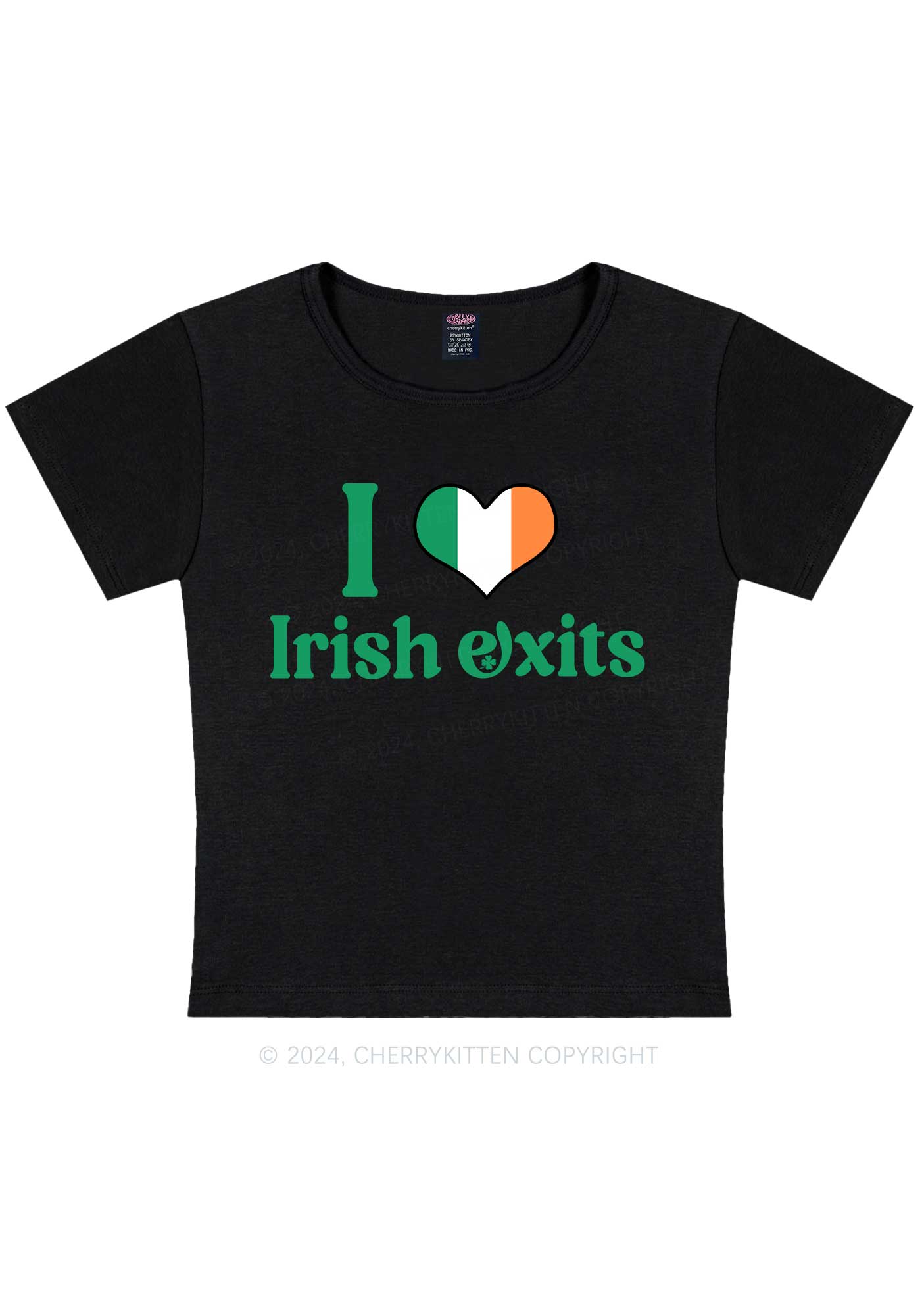 I Love Irish Exits St Patricks Y2K Baby Tee Cherrykitten