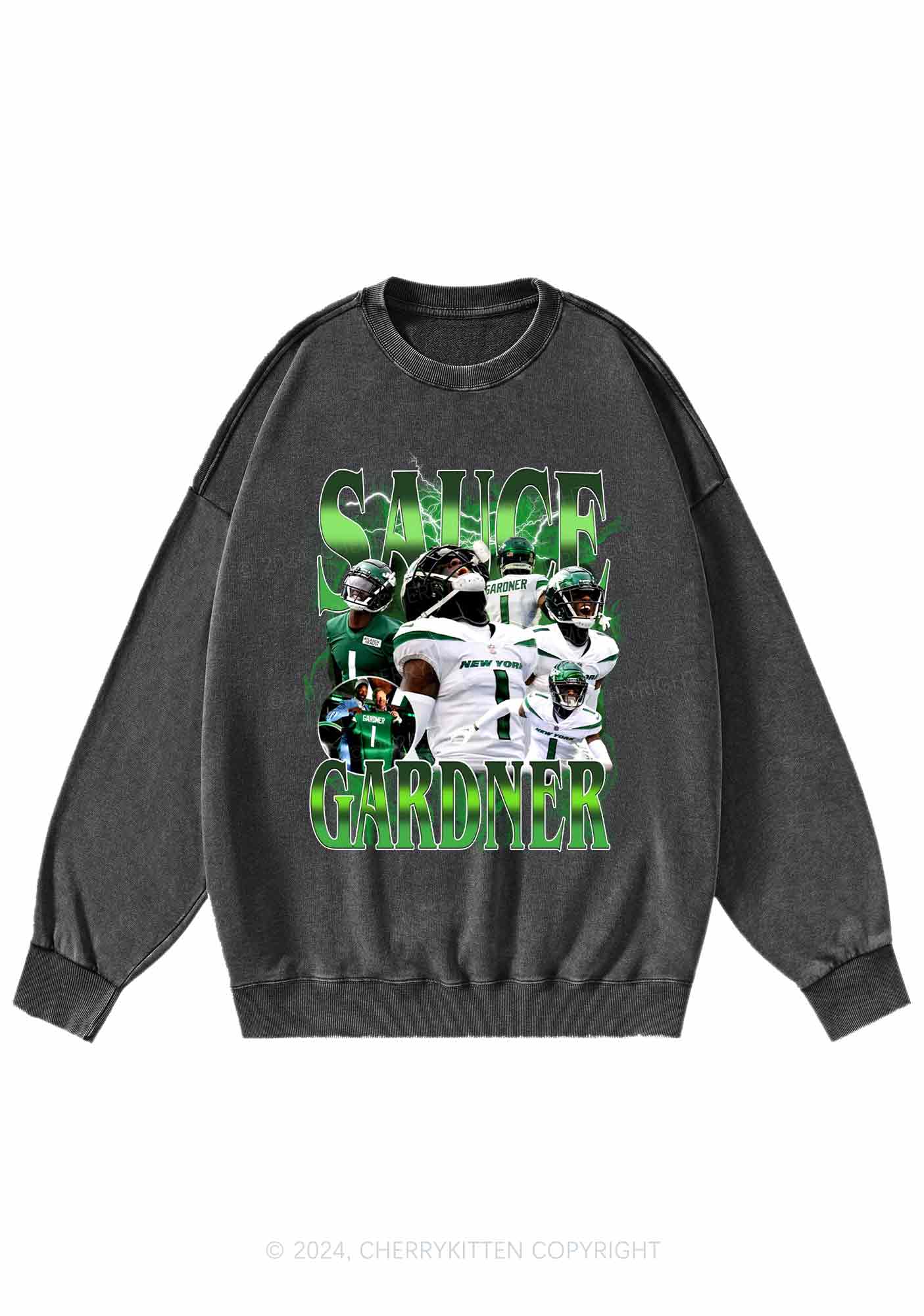 Sauce Football Y2K Super Bowl Washed Sweatshirts Cherrykitten