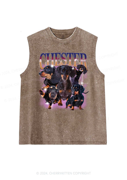 Custom Dog Photo Y2K Washed Tank Cherrykitten