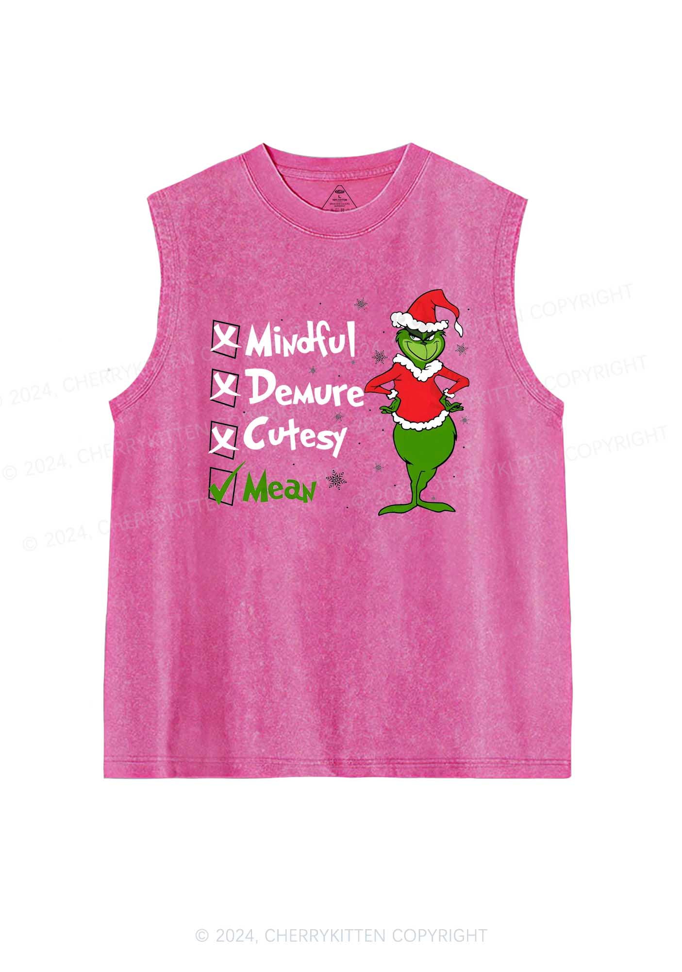 Christmas Mean Guy Y2K Washed Tank Cherrykitten