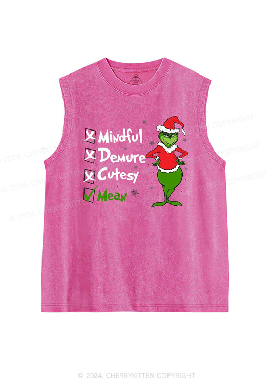 Christmas Mean Guy Y2K Washed Tank Cherrykitten