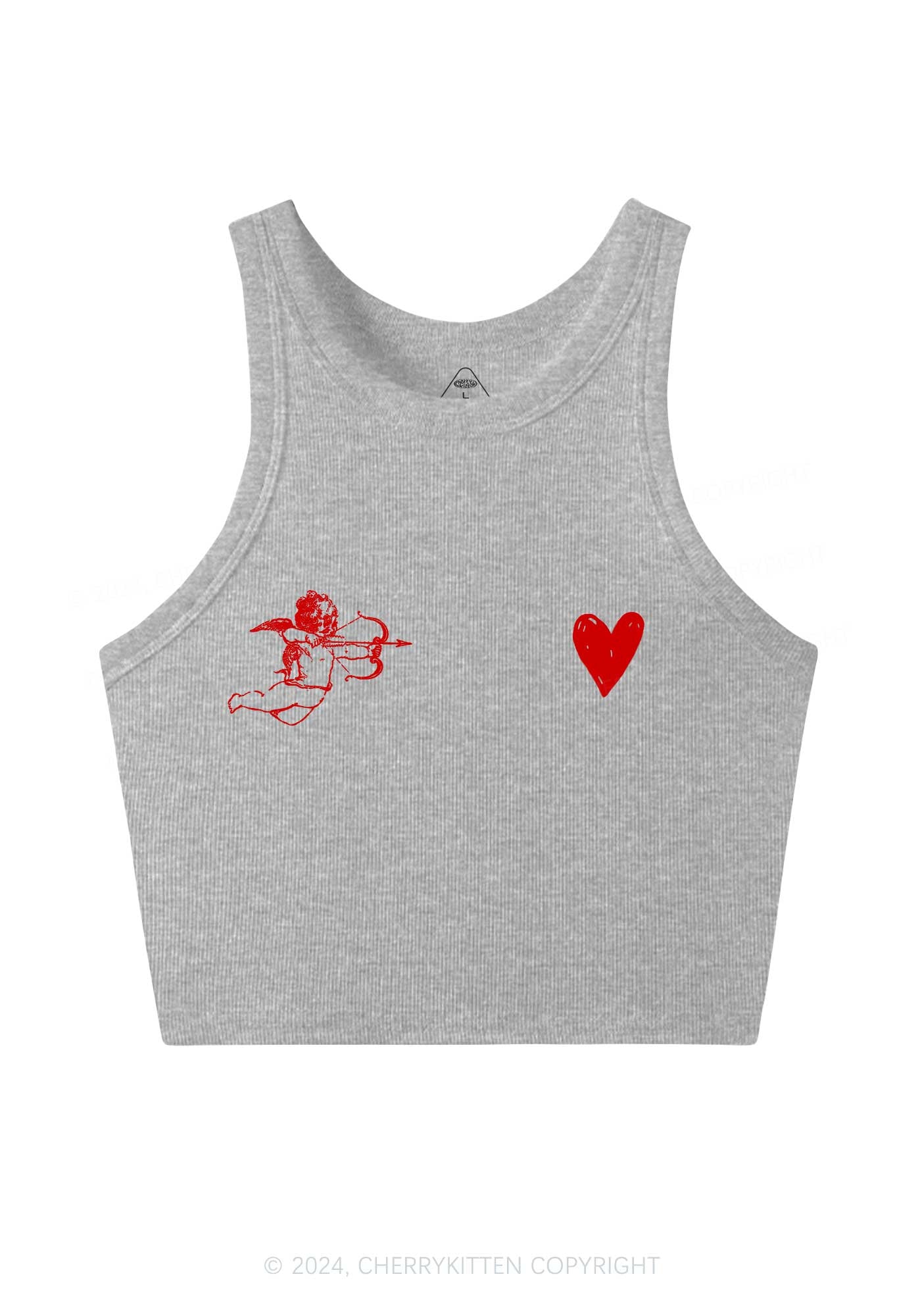 Cupid Red Heart Y2K Valentine's Day Crop Tank Top Cherrykitten