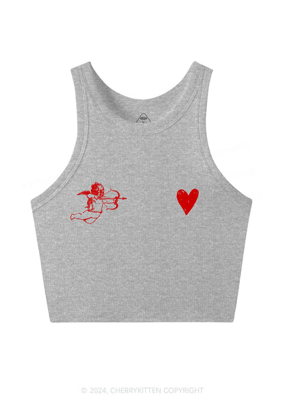 Cupid Red Heart Y2K Valentine's Day Crop Tank Top Cherrykitten