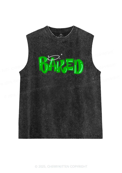 Green Baked Y2K Washed Tank Cherrykitten