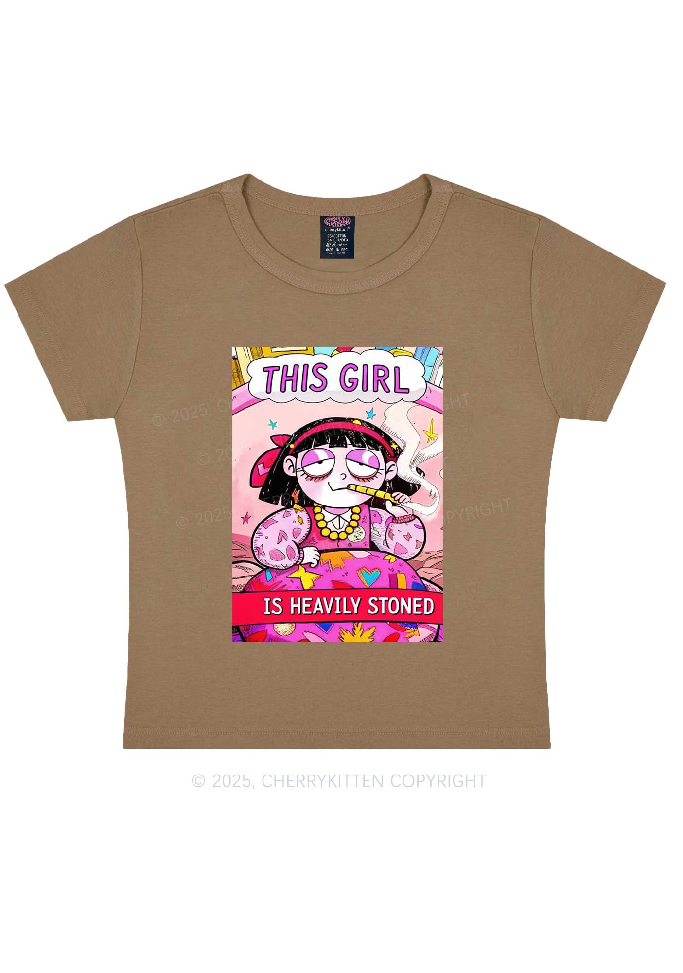 This Girl Is Heavily Stoned Y2K Baby Tee Cherrykitten