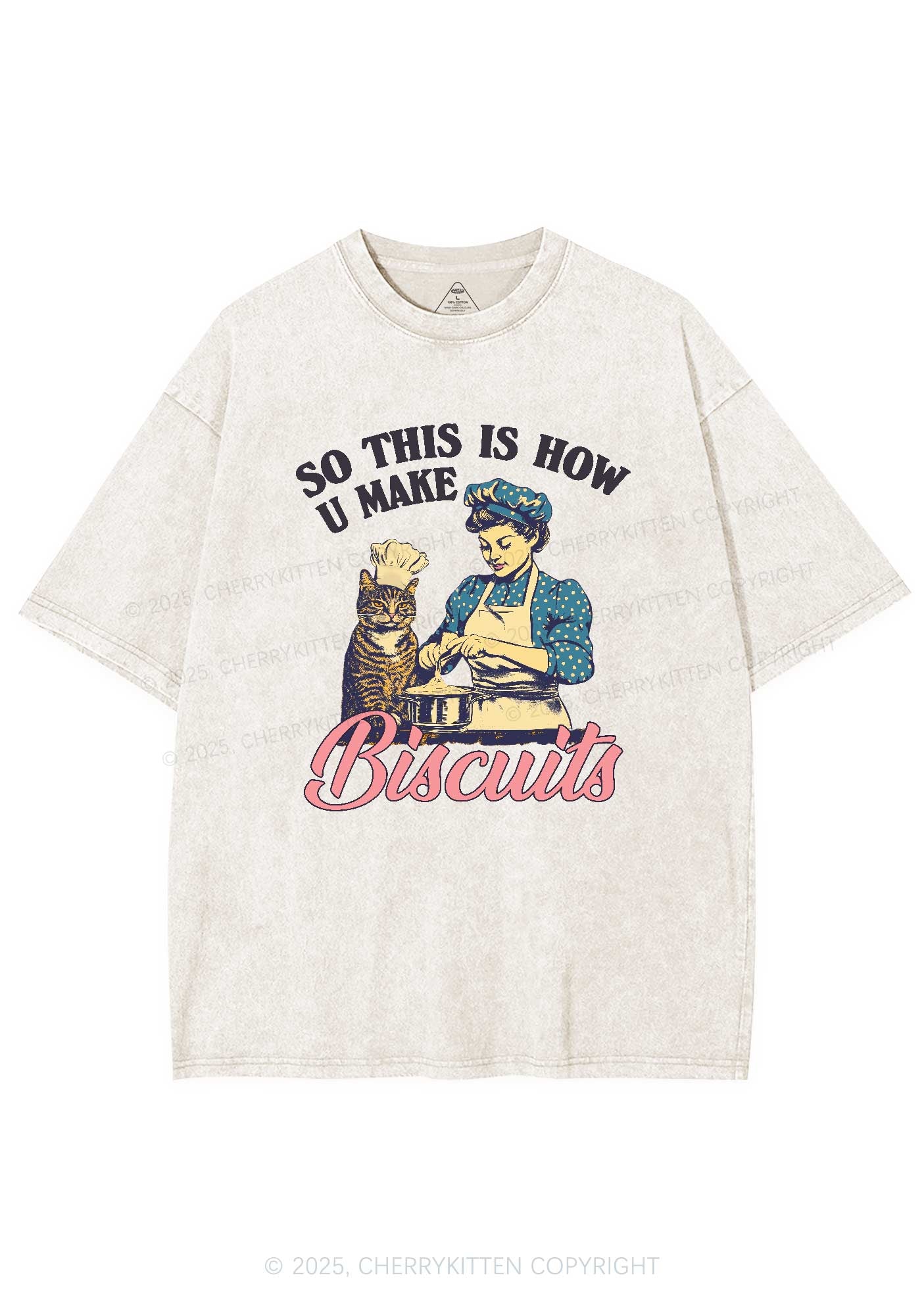 How U Make Biscuits Y2K Washed Tee Cherrykitten