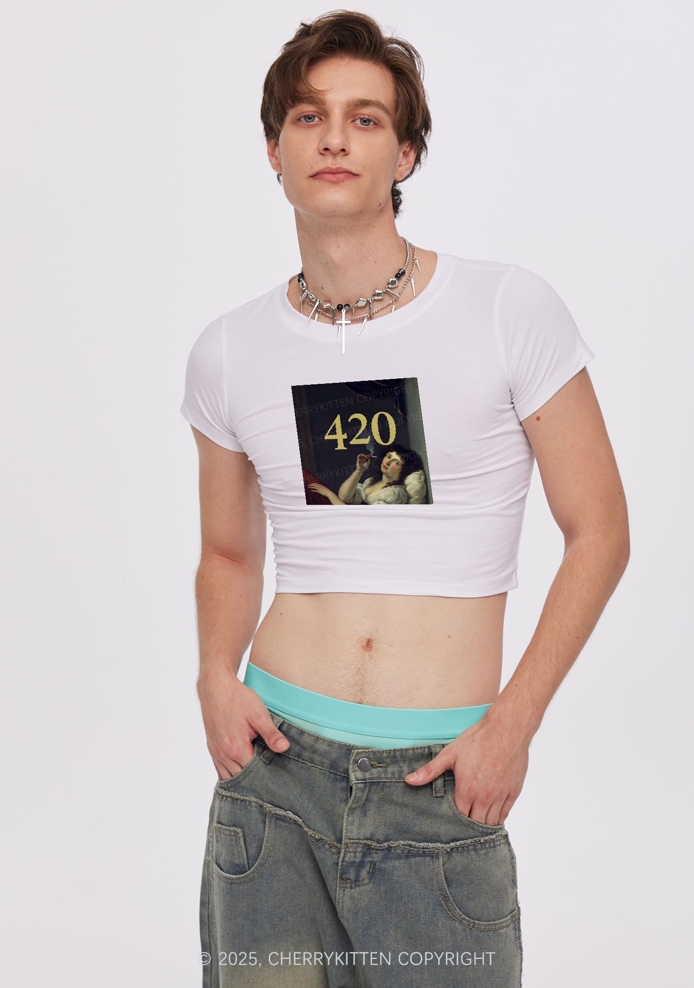 Four Twenty Y2K Baby Tee Cherrykitten