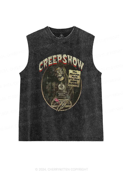 Halloween Creepshow Y2K Washed Tank Cherrykitten