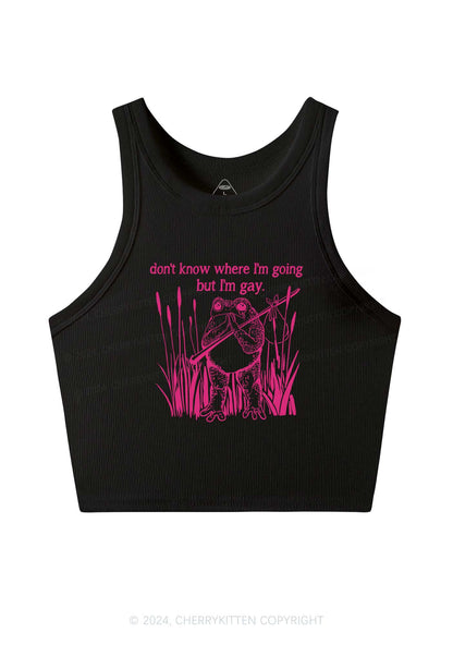 But I Am Gay Y2K Crop Tank Top Cherrykitten