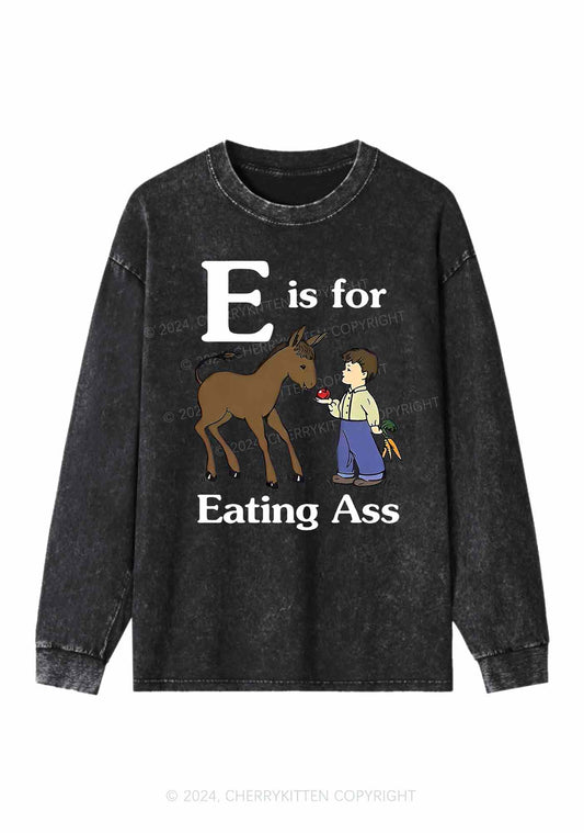 E Is For Eating Axx Y2K Washed Long Sleeves Cherrykitten