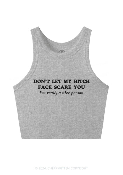 Bxxch Face Scare You Y2K Crop Tank Top Cherrykitten