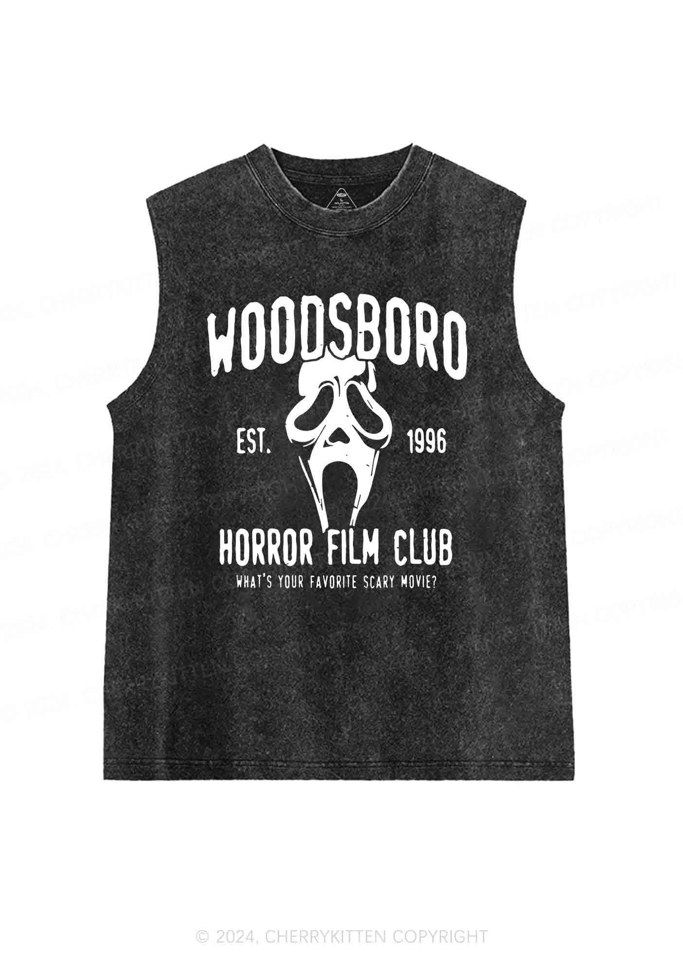 Horror Film Club Halloween Y2K Washed Tank Cherrykitten