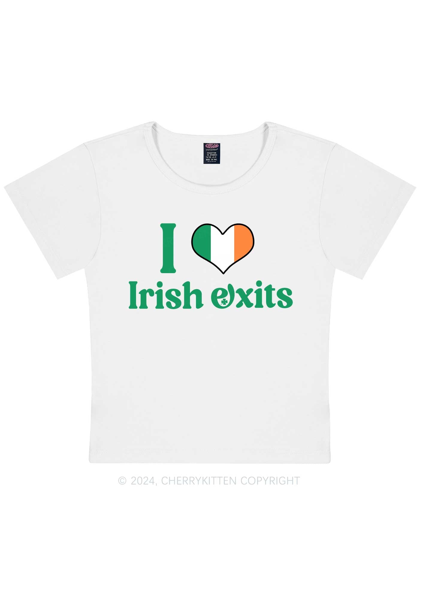 I Love Irish Exits St Patricks Y2K Baby Tee Cherrykitten