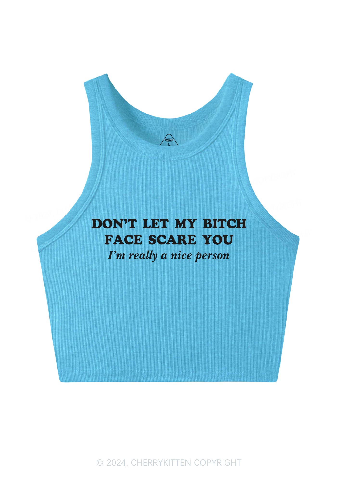 Bxxch Face Scare You Y2K Crop Tank Top Cherrykitten