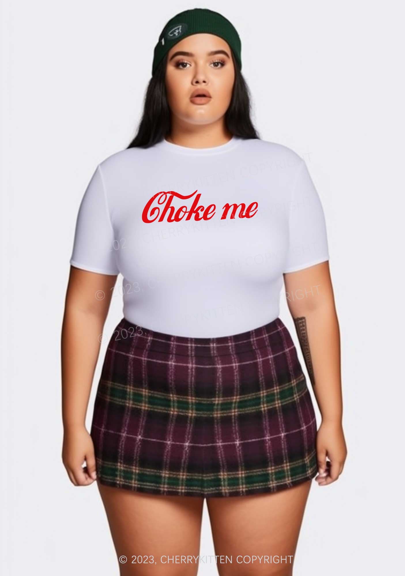 Curvy Choke Me Y2K Baby Tee Cherrykitten