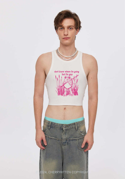 But I Am Gay Y2K Crop Tank Top Cherrykitten