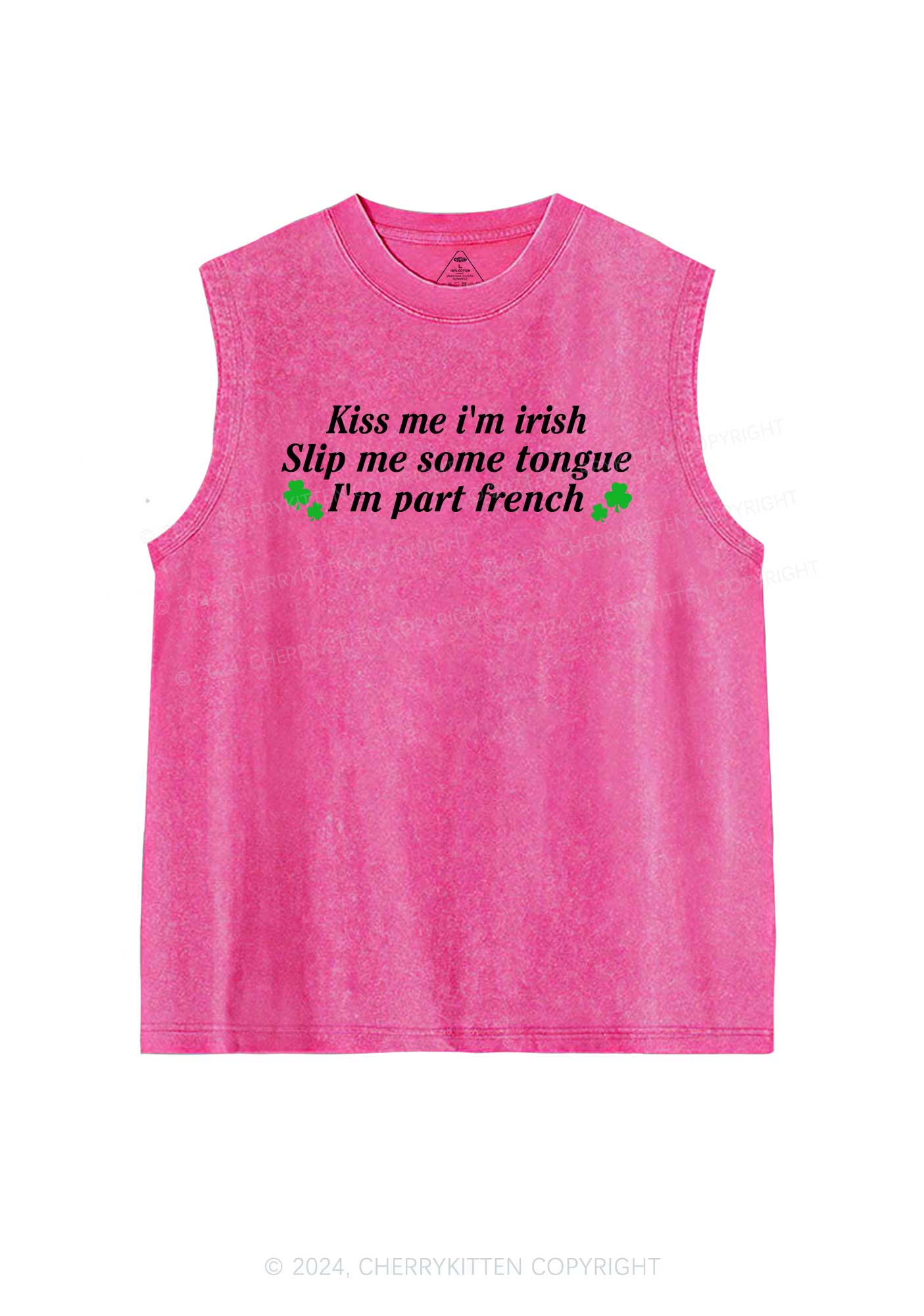 Im Part French St Patricks Y2K Washed Tank Cherrykitten