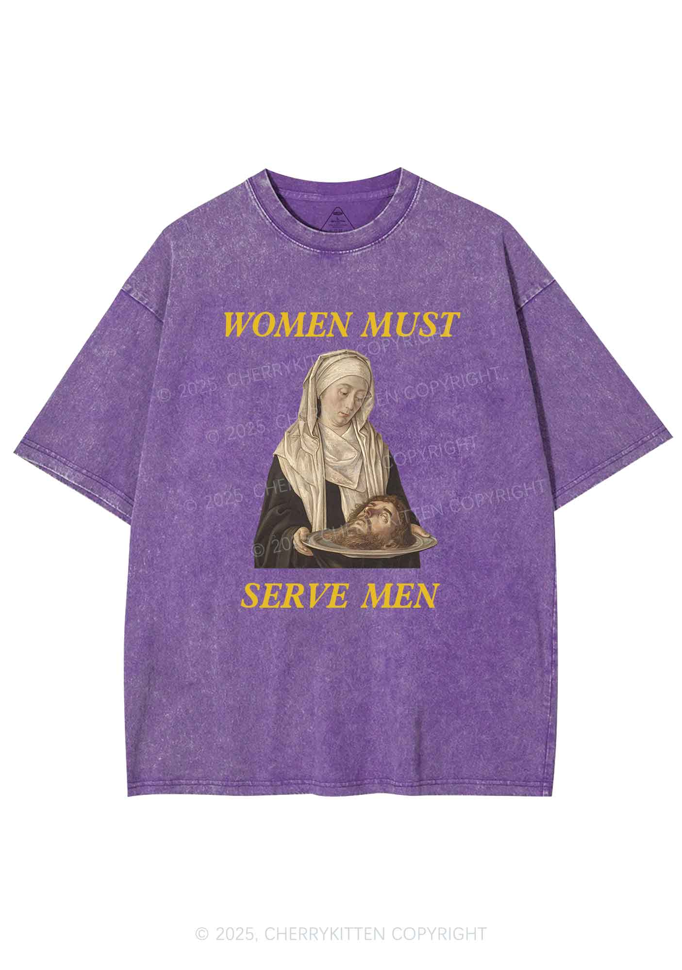 Women Must Serve Men Y2K Washed Tee Cherrykitten