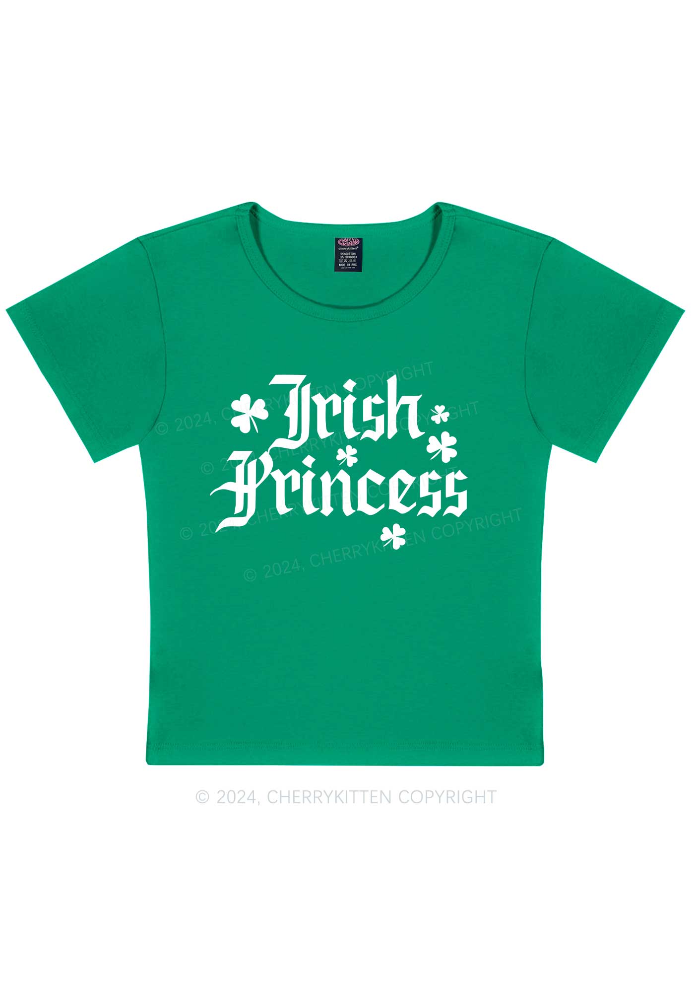 Irish Princess St Patricks Y2K Baby Tee Cherrykitten