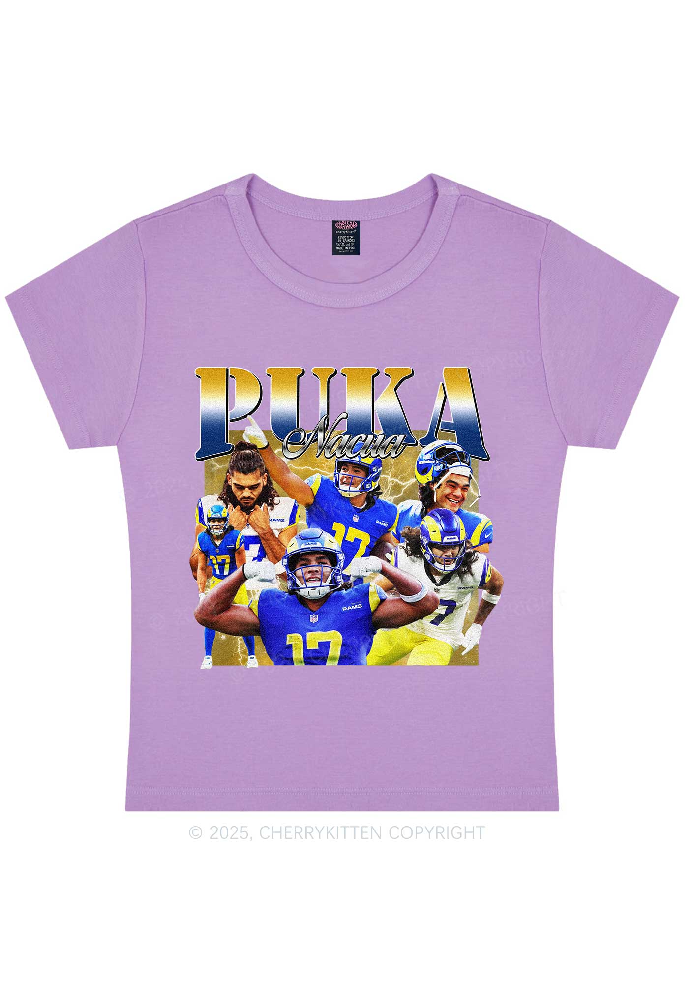 Yellow Puka Y2K Super Bowl Baby Tee Cherrykitten