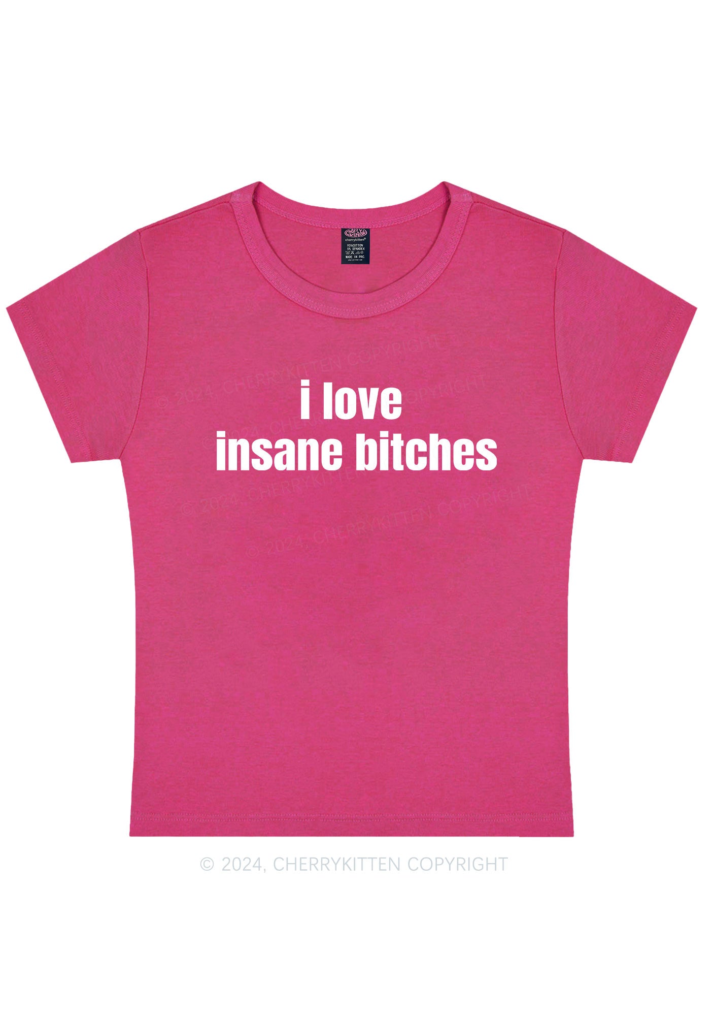 I Love Insane Bxxches Y2K Valentine's Day Baby Tee Cherrykitten